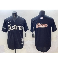 Men's Houston Astros Team Big Logo Black Gothic 'Houston Born Barrio Raised' Limited Stitched Baseball Jersey