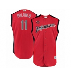 Youth Minnesota Twins #11 Jorge Polanco Authentic Red American League 2019 Baseball All-Star Jersey