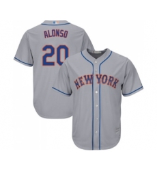 Men's New York Mets #20 Pete Alonso Replica Grey Road Cool Base Baseball Jersey