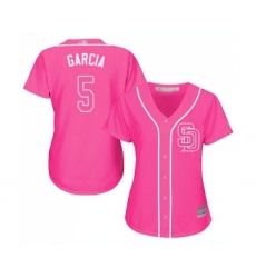Women's San Diego Padres #5 Greg Garcia Replica Pink Fashion Cool Base Baseball Jersey