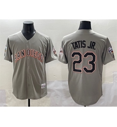Men's San Diego Padres #23 Fernando Tatis Jr. Gray Fashion Throwback With Cool Base Stitched Jersey