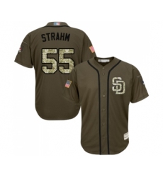 Men's San Diego Padres #55 Matt Strahm Authentic Green Salute to Service Baseball Jersey
