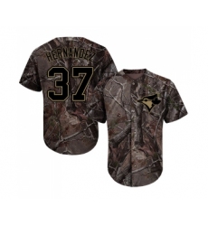 Men's Toronto Blue Jays #37 Teoscar Hernandez Authentic Camo Realtree Collection Flex Base Baseball Jersey