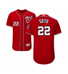 Men's Washington Nationals #22 Juan Soto Red Alternate Flex Base Authentic Collection Baseball Jersey