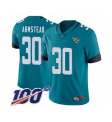 Men's Jacksonville Jaguars #30 Ryquell Armstead Teal Green Alternate Vapor Untouchable Limited Player 100th Season Football Jersey