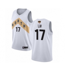 Men's Toronto Raptors #17 Jeremy Lin Swingman White 2019 Basketball Finals Bound Jersey - City Edition
