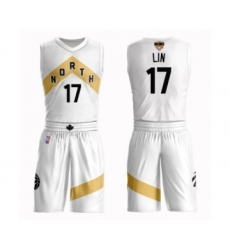 Women's Toronto Raptors #17 Jeremy Lin Swingman White 2019 Basketball Finals Bound Suit Jersey - City Edition