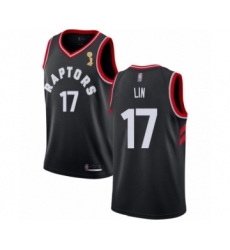 Youth Toronto Raptors #17 Jeremy Lin Swingman Black 2019 Basketball Finals Champions Jersey Statement Edition