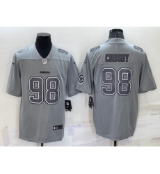 Men's Las Vegas Raiders #98 Maxx Crosby LOGO Grey Atmosphere Fashion 2022 Vapor Untouchable Stitched Limited Jersey
