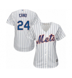 Women's New York Mets #24 Robinson Cano Authentic White Home Cool Base Baseball Jersey