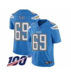 Men's Los Angeles Chargers #69 Sam Tevi Electric Blue Alternate Vapor Untouchable Limited Player 100th Season Football Jersey