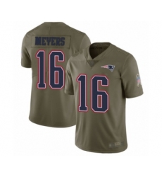 Youth New England Patriots #16 Jakobi Meyers Limited Olive 2017 Salute to Service Football Jersey