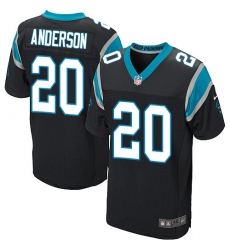Men's Nike Carolina Panthers #20 C.J. Anderson Elite Black Team Color NFL Jersey