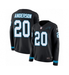 Women's Nike Carolina Panthers #20 C.J. Anderson Limited Black Therma Long Sleeve NFL Jersey