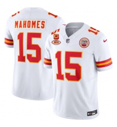 Men's Kansas City Chiefs #15 Patrick Mahomes White 2024 F.U.S.E. With NKH And 4-star C Vapor Untouchable Limited Football Stitched Jersey