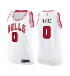 Women's Chicago Bulls #0 Coby White Swingman White Pink Fashion Basketball Jersey