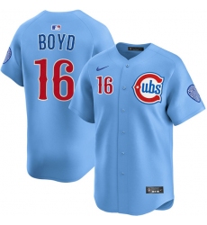 Men's Chicago Cubs #16 Matthew Boyd Blue 2024-25 2nd Alternate Limited Stitched Baseball Jersey