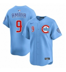 Men's Chicago Cubs #9 Miguel Amaya Blue 2024-25 2nd Alternate Limited Stitched Baseball Jersey