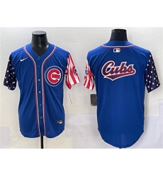 Men's Chicago Cubs Team Big Logo Royal 2025 Independence Day Vapor Premier Limited Stitched Baseball Jersey