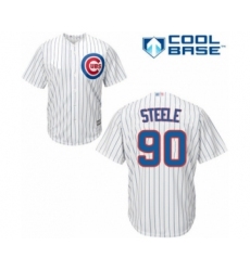 Youth Chicago Cubs #90 Justin Steele Authentic White Home Cool Base Baseball Player Jersey