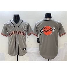 Men's San Francisco Giants Gray Team Big Logo Cool Base Stitched Jersey
