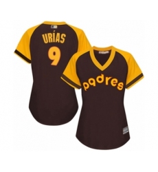 Women's San Diego Padres #9 Luis Urias Authentic Brown Alternate Cooperstown Cool Base Baseball Player Jersey
