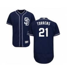 Men's San Diego Padres #21 Luis Torrens Navy Blue Alternate Flex Base Authentic Collection Baseball Player Jersey