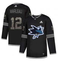 Men's Adidas San Jose Sharks #12 Patrick Marleau Black Authentic Classic Stitched NHL Jersey