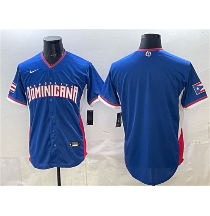 Men's Dominican Republic Baseball Blank Royal 2026 World Baseball Classic Stadium Stitched Jersey