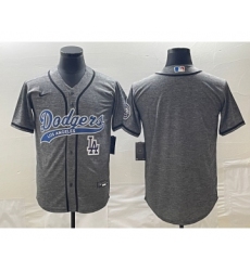 Men's Los Angeles Dodgers Blank Grey Gridiron Cool Base Stitched Baseball Jersey