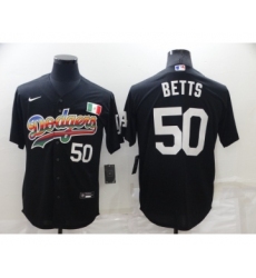 Men's Los Angeles Dodgers #50 Mookie Betts Black Mexico Cool Base Nike Jersey