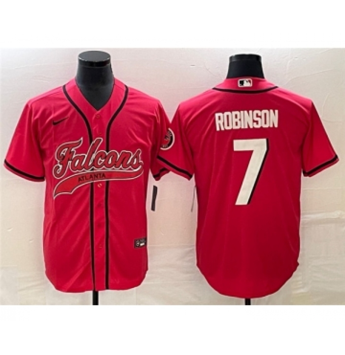 Men's Atlanta Falcons #7 Bijan Robinson Red Cool Base Stitched Baseball Jersey
