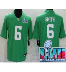 Men's Philadelphia Eagles #6 DeVonta Smith Limited Green Rush Super Bowl LVII Vapor Jersey