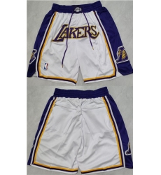 Los Angeles Lakers Purple White Shorts (Run Small)