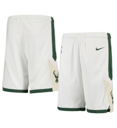 Men's Milwaukee Bucks White NBA Shorts (Run Smaller)