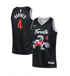 Men's Toronto Raptors #4 Scottie Barnes Black 2025-26 City Edition Stitched Basketball Jersey