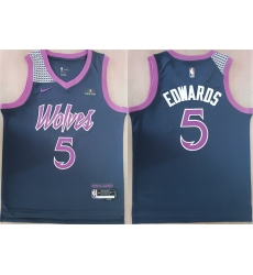 Men's Minnesota Timberwolves #5 Anthony Edwards Navy Stitched jersey