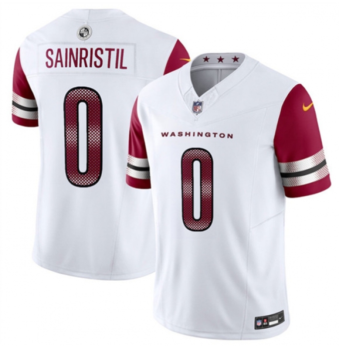 Men's Washington Commanders #0 Mike Sainristill White 2025 F.U.S.E. Vapor Limited Football Stitched Jersey