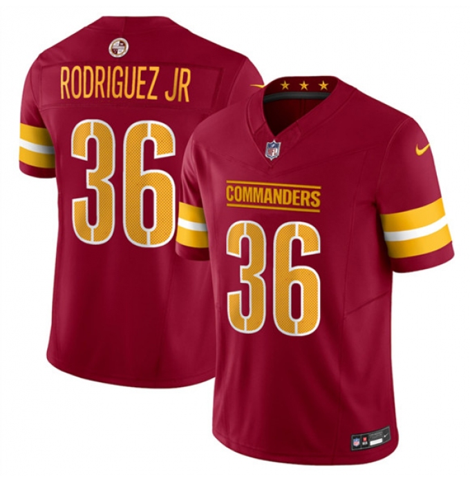 Men's Washington Commanders #36 Chris Rodriguez Jr Burgundy 2025 Draft F.U.S.E. Vapor Limited Football Stitched Jersey