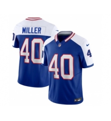 Men's Nike Buffalo Bills #40 Von Miller Blue White 2023 F.U.S.E. Throwback Vapor Untouchable Limited Football Stitched Jersey