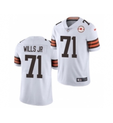 Men's Cleveland Browns #71 Jedrick Wills Jr. 2021 White 75th Anniversary Patch Vapor Untouchable Limited Jersey Men's Cleveland Browns #71 Jedrick Wills Jr. 2021 White 75th Anniversary Patch Vapor Untouchable Limited Jersey