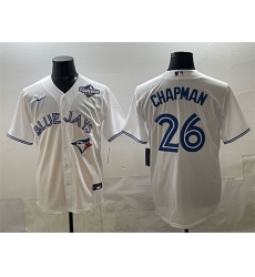 Men's Toronto Blue Jays #26 Matt Chapman White 2025 World Series Home Cool Base Stitched Jersey