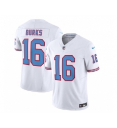 Men's Nike Tennessee Titans #16 Treylon Burks White 2023 F.U.S.E. Vapor Limited Throwback Football Stitched Jersey Men's Nike Tennessee Titans #16 Treylon Burks White 2023 F.U.S.E. Vapor Limited Throwback Football Stitched Jersey