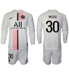 Men 2021-2022 Club Paris St German away white Long Sleeve 30 Soccer Jersey