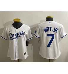 Youth Kansas City Royals #7 Bobby Witt Jr. White Cool Base Stitched Baseball Jersey