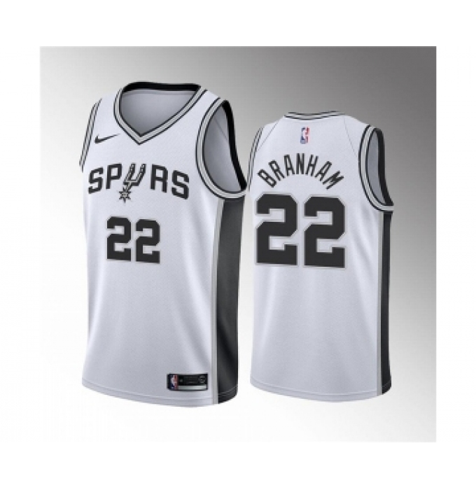 Men' San Antonio Spurs #22 Malaki Branham White Association Edition Stitched Jersey