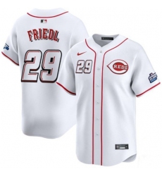 Men's Cincinnati Reds #29 TJ Friedl White 2025 Speedway Classic Home Limited Stitched Baseball Jersey
