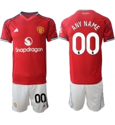 Men's Manchester United Custom 2025-26 Red Home Soccer Jersey Suit