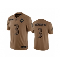 Men's Nike Baltimore Ravens #3 Odell Beckham Jr. 2023 Brown Salute To Service Limited Football Stitched Jersey Men's Nike Baltimore Ravens #3 Odell Beckham Jr. 2023 Brown Salute To Service Limited Football Stitched Jersey