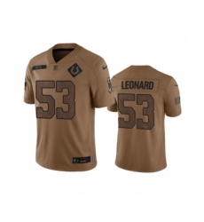 Men's Nike Indianapolis Colts #53 Shaquille Leonard 2023 Brown Salute To Sertvice Limited Football Stitched Jersey Men's Nike Indianapolis Colts #53 Shaquille Leonard 2023 Brown Salute To Sertvice Limited Football Stitched Jersey